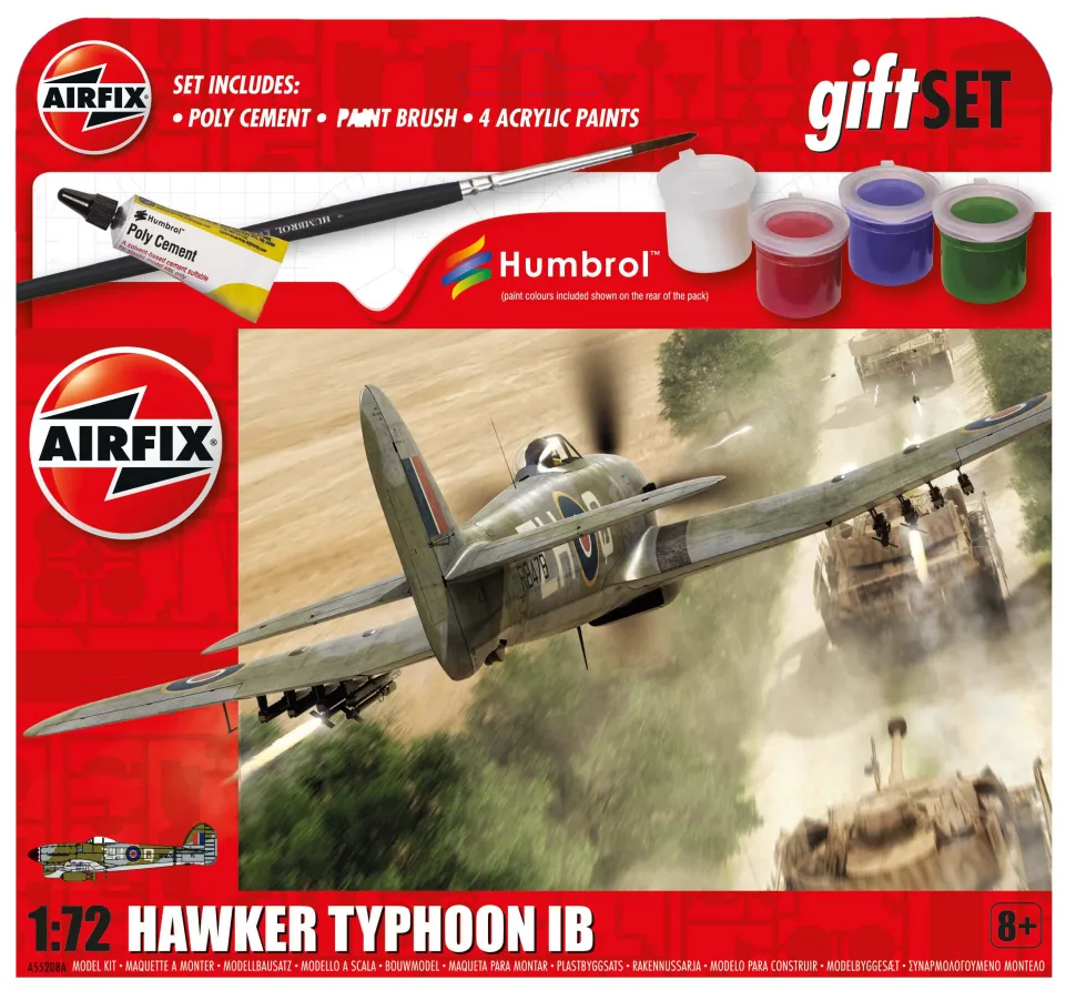 Airfix 1:72 Hawker Typhoon Ib Medium Model Starter Set Flash Sale