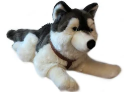 Antics Soft Touch Lying Husky With Harness 60cm Flash Sale