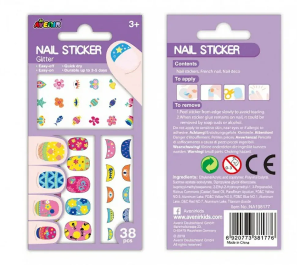 Avenir Nail Sticker Glitter Purple Best