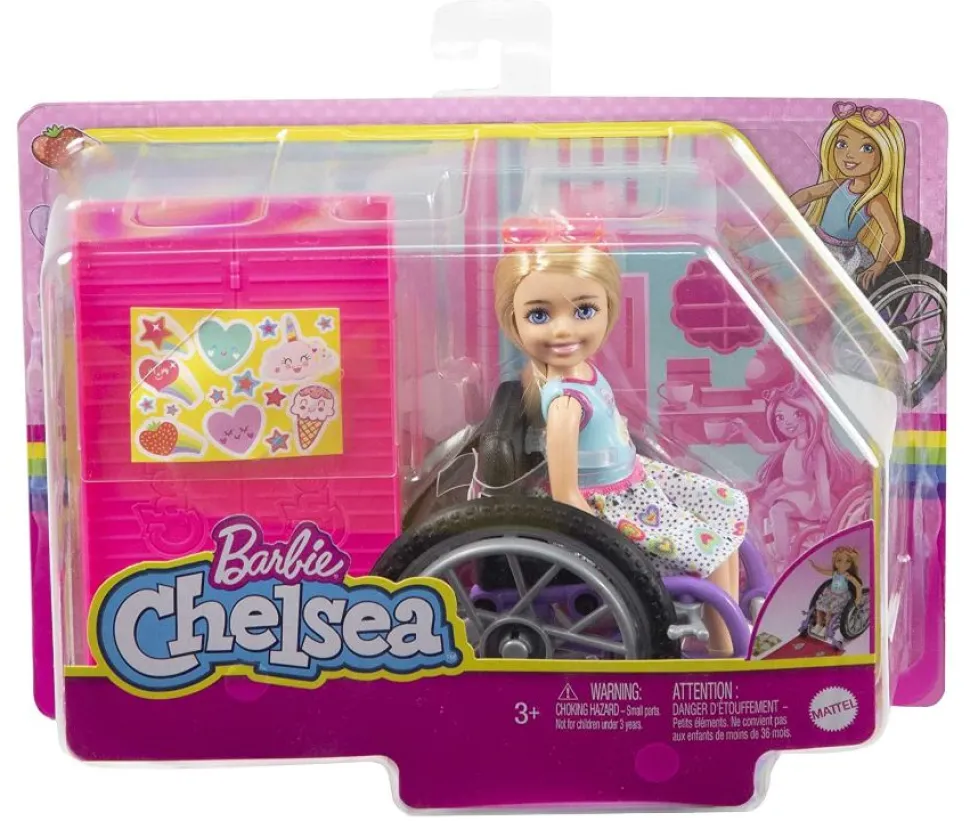 Barbie Chelsea Doll & Wheelchair Blonde Hair Hot