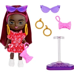 Barbie Extra Mini Minis Doll With Burgundy Hair New