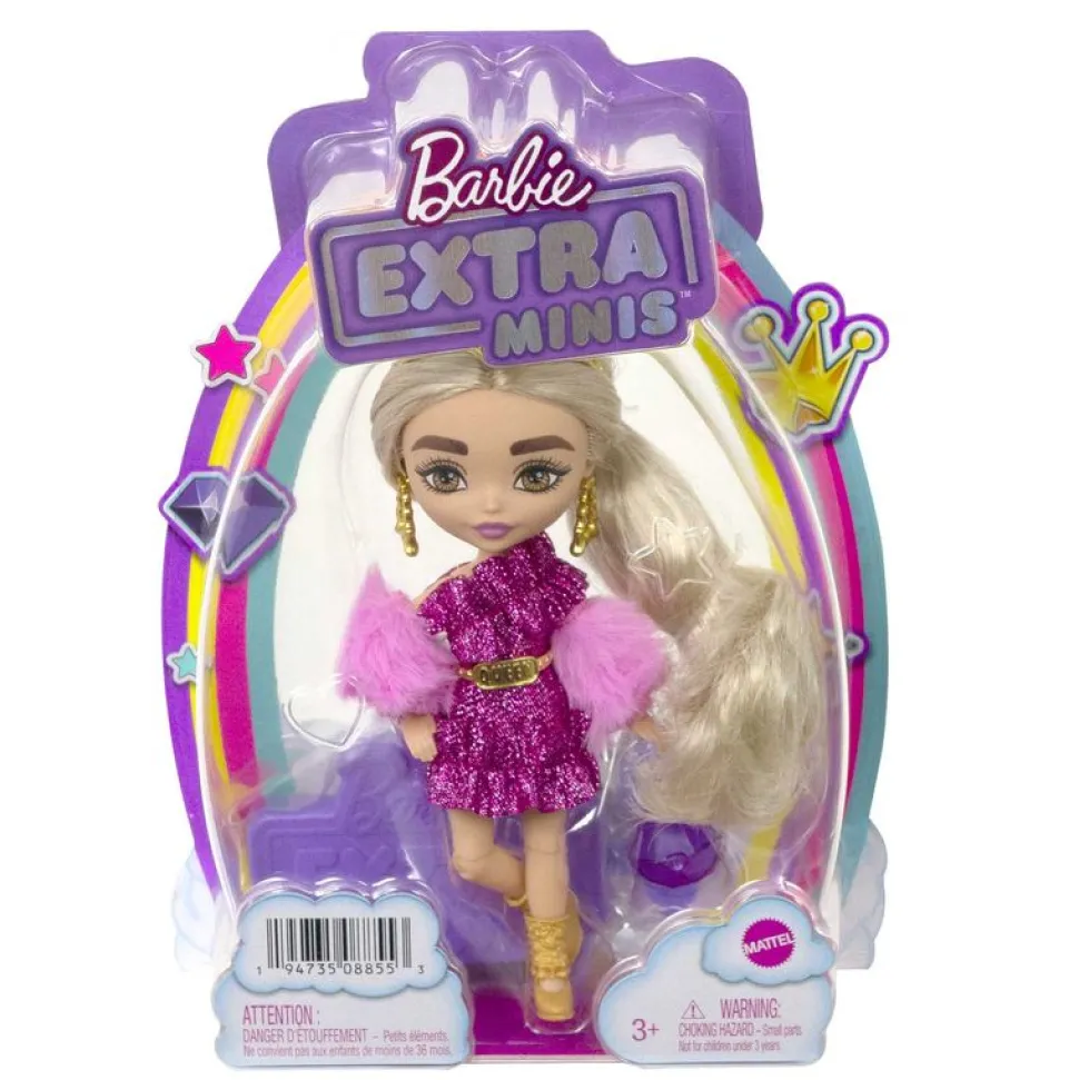 Barbie Extra Minis Doll Shimmery Dress & Furry Shrug Flash Sale
