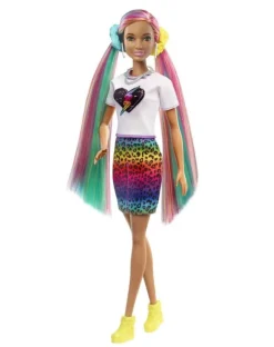 Barbie Leopard Rainbow Hair Doll With Silver Top Best Sale