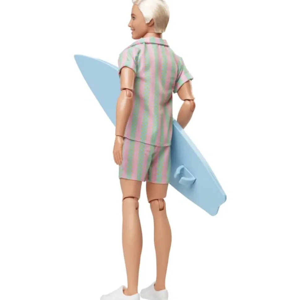 Barbie The Movie Ken Doll In Pastel Striped Beach Matching Set Hot
