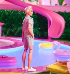 Barbie The Movie Ken Doll In Pastel Striped Beach Matching Set Hot