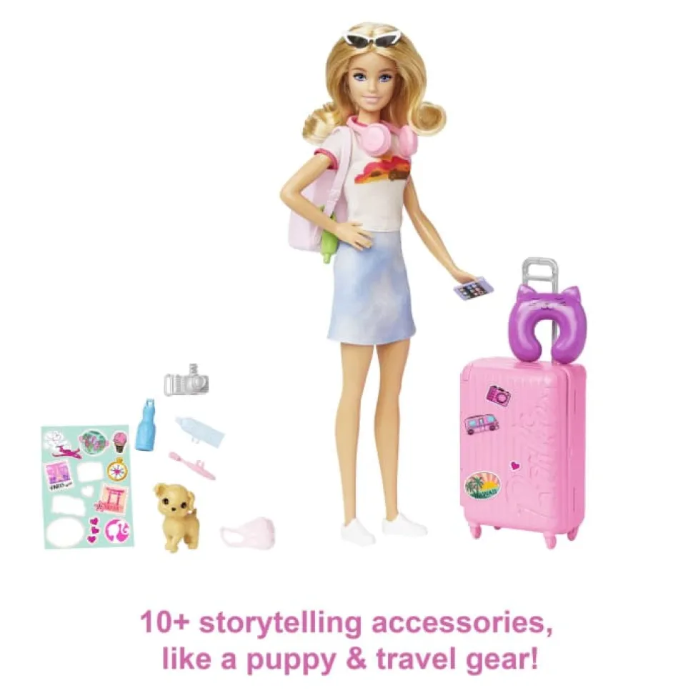Barbie Travel Doll With Puppy And Accessories Best Sale