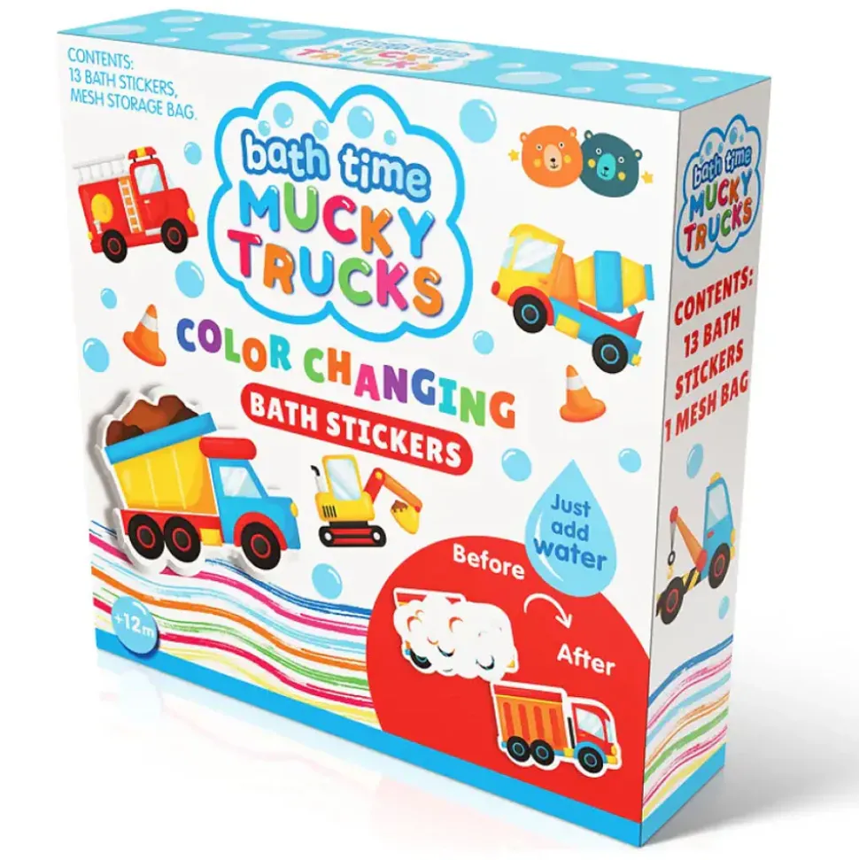 Buddy u0026 Barney Buddy And Barney Colour Changing Bath Stickers - Mucky Trucks Fashion