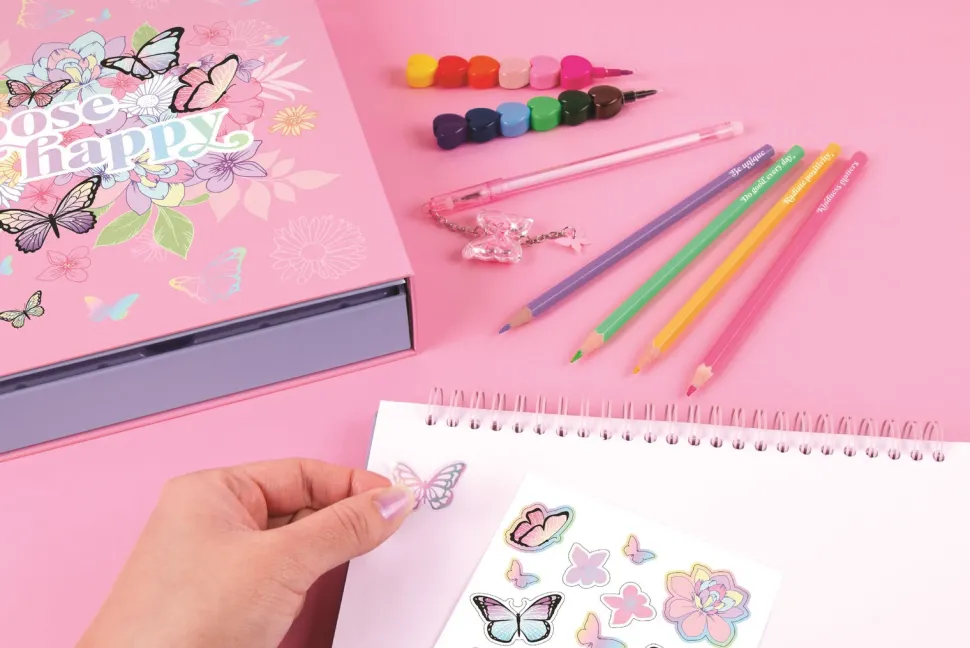 3C4G Butterfly Sketchbook & Drawing Set New