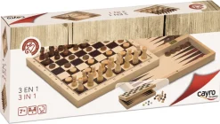 Cayro 3 In 1 Wooden Games Board Online