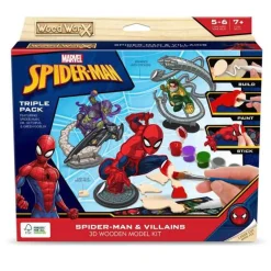 Wood Worx Colorific Marvel Spider-Man Vs Villains Triple Pack 3D Wooden Model Kit Store