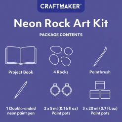 Hinkler Craft Maker Classic Neon Rock Art Kit Cheap