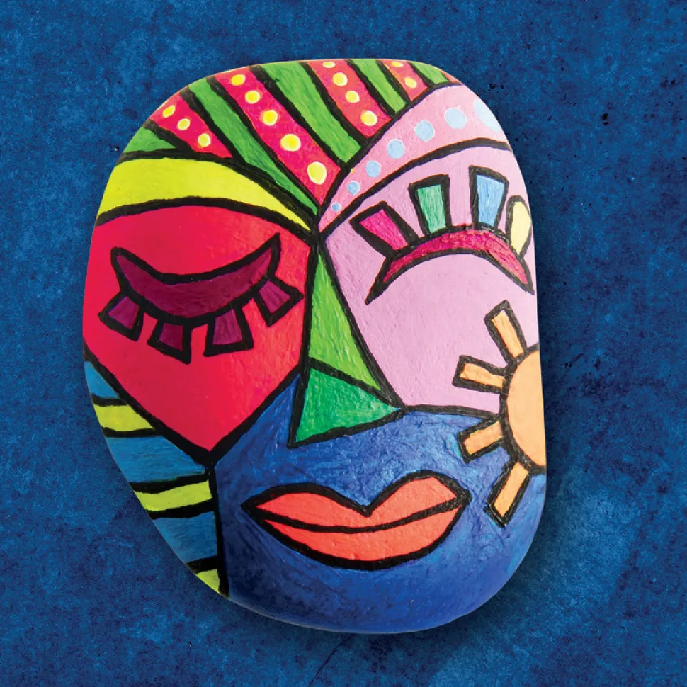 Hinkler Craft Maker Classic Neon Rock Art Kit Cheap