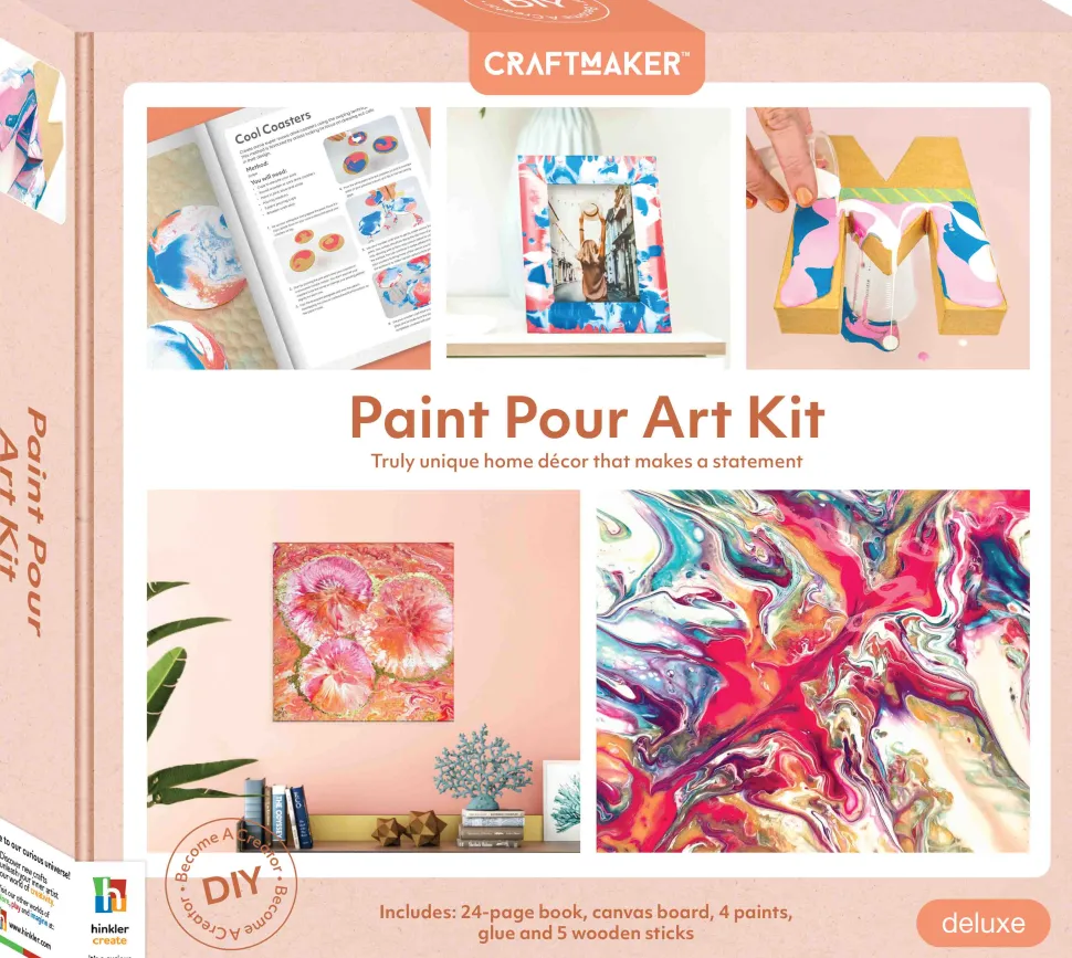 Hinkler Craft Maker Deluxe Paint Pouring Art Kit New
