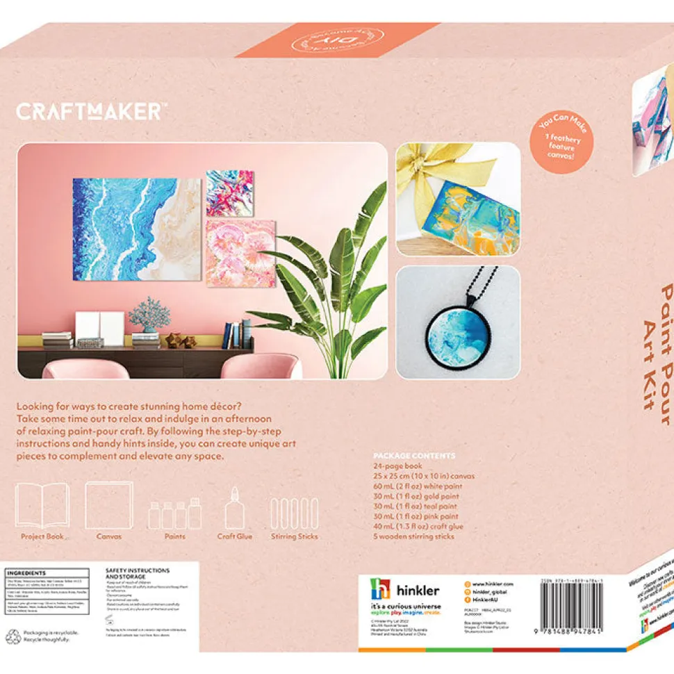 Hinkler Craft Maker Deluxe Paint Pouring Art Kit New