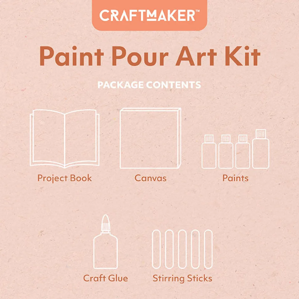 Hinkler Craft Maker Deluxe Paint Pouring Art Kit New