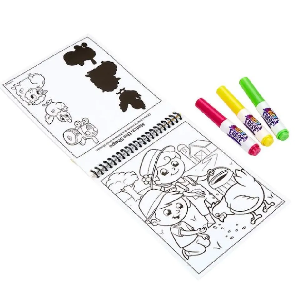 Crayola Colour & Erase Reusable Activity Pad - On The Farm Clearance