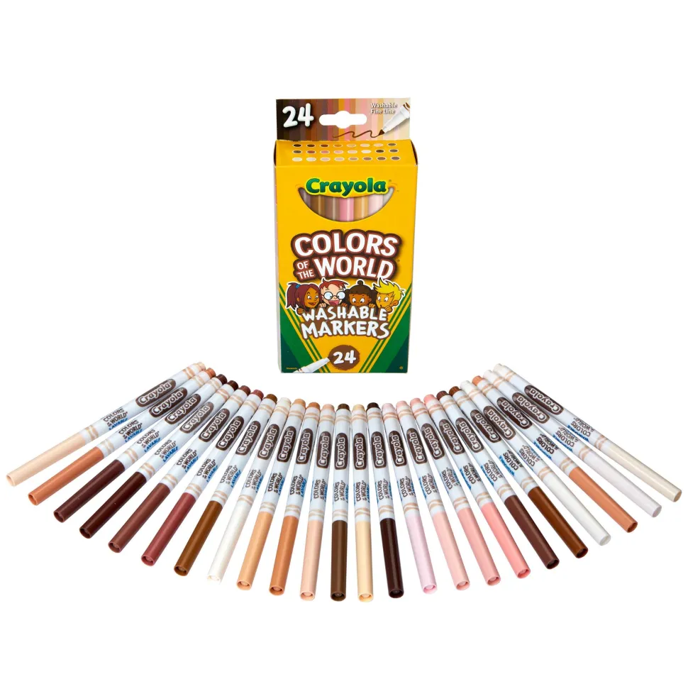 Crayola Colours Of The World Washable Markers 24 Pack New
