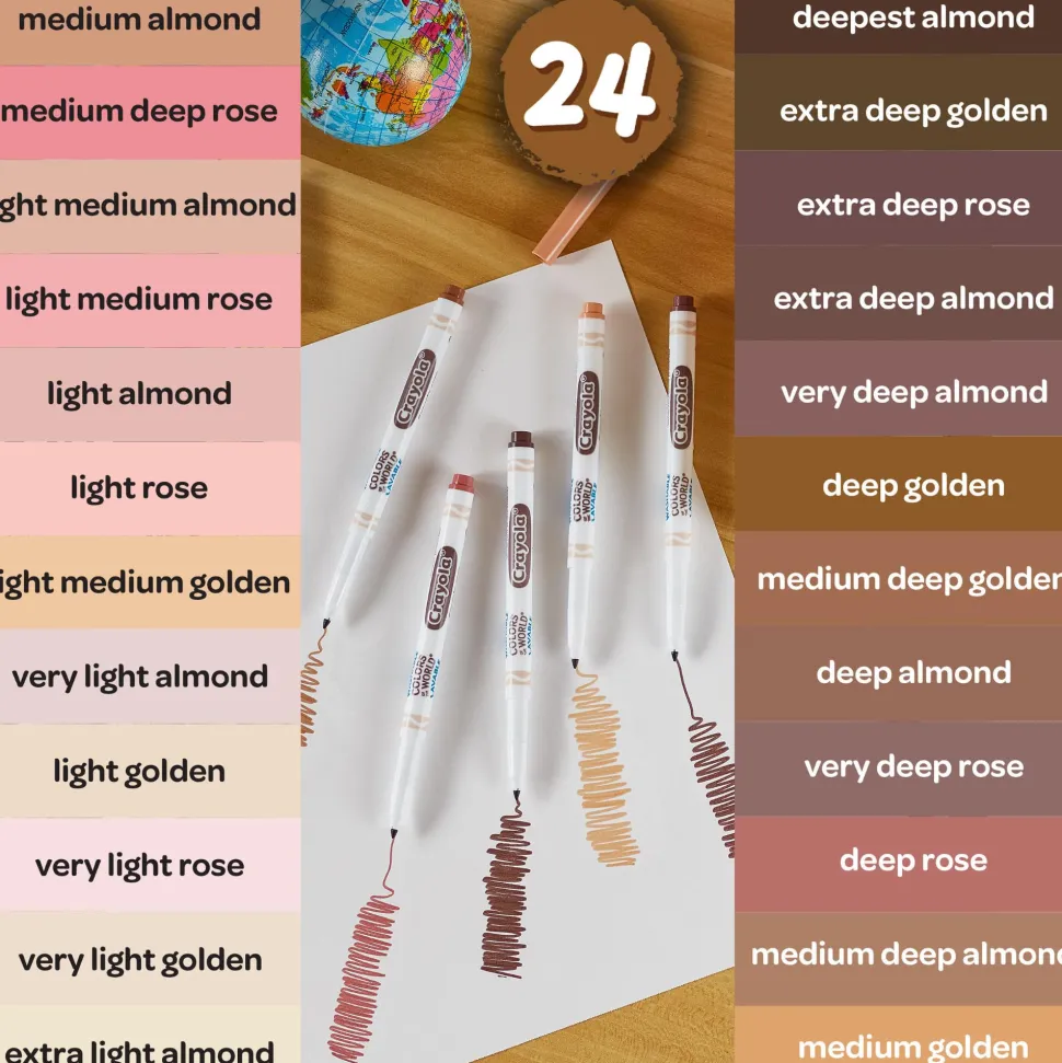 Crayola Colours Of The World Washable Markers 24 Pack New