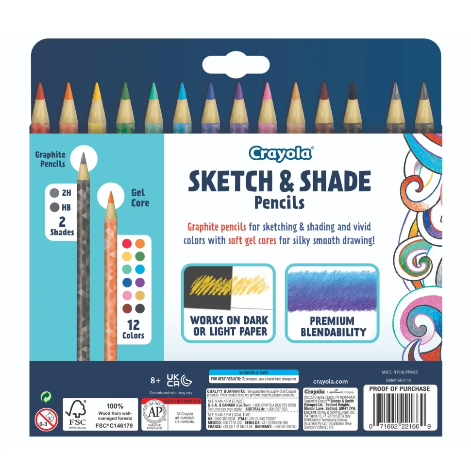 Crayola Doodle & Draw Sketch & Shade Pencil 14 Pack Online