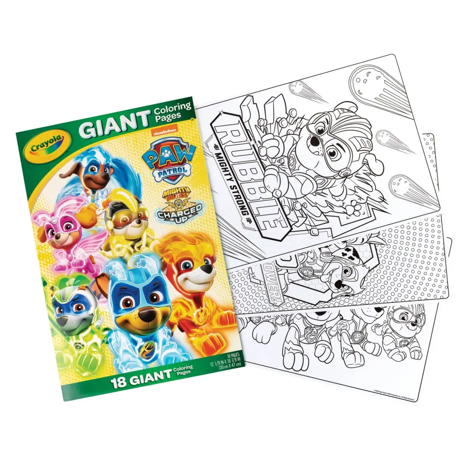 Crayola PAW Patrol Mighty Pups Charged Up Giant Colouring Pages Clearance