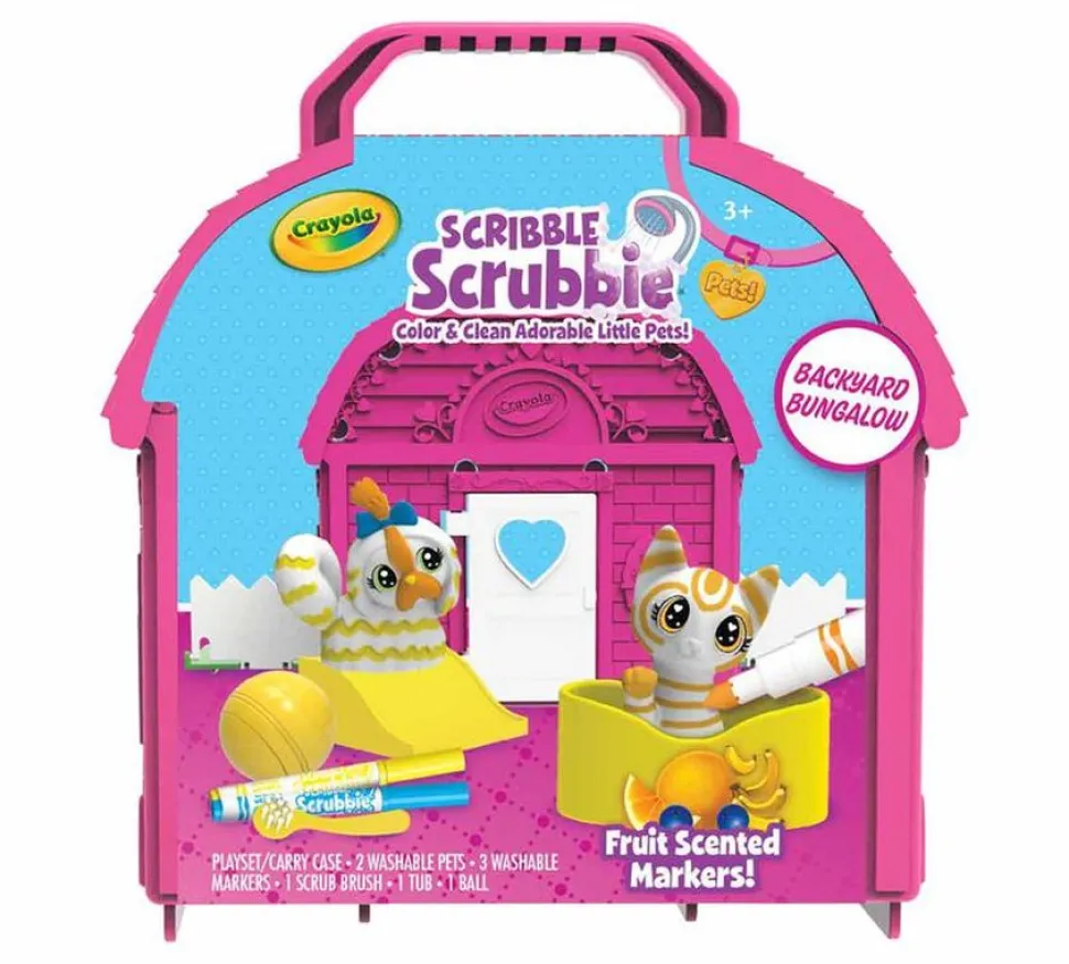 Crayola Scribble Scrubbie Backyard Bungalow Playset New