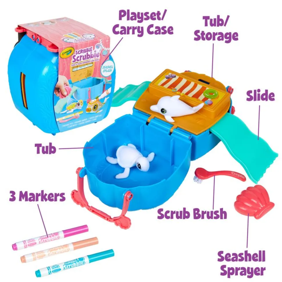 Crayola Scribble Scrubbie Seashell Splash Kit Fashion
