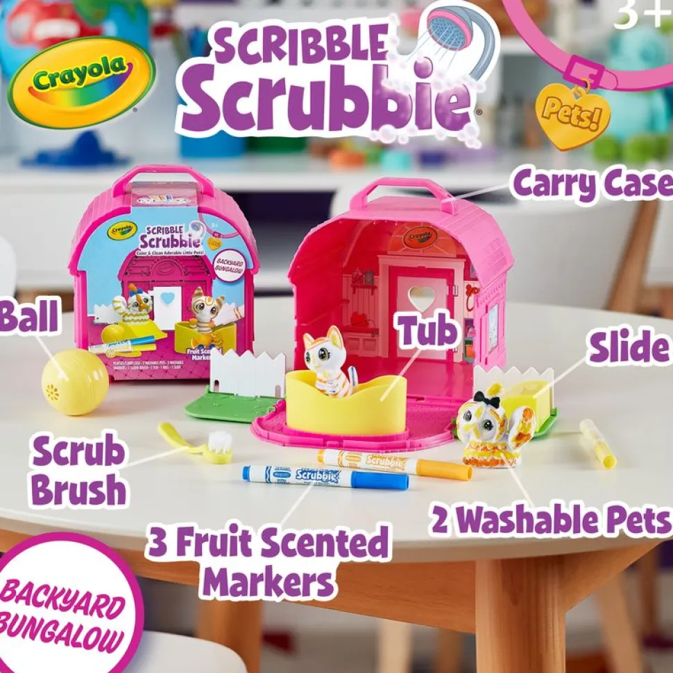 Crayola Scribble Scrubbie Backyard Bungalow Playset New