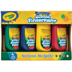 Crayola Washable Finger Paints Bold Colours 4 Pack New