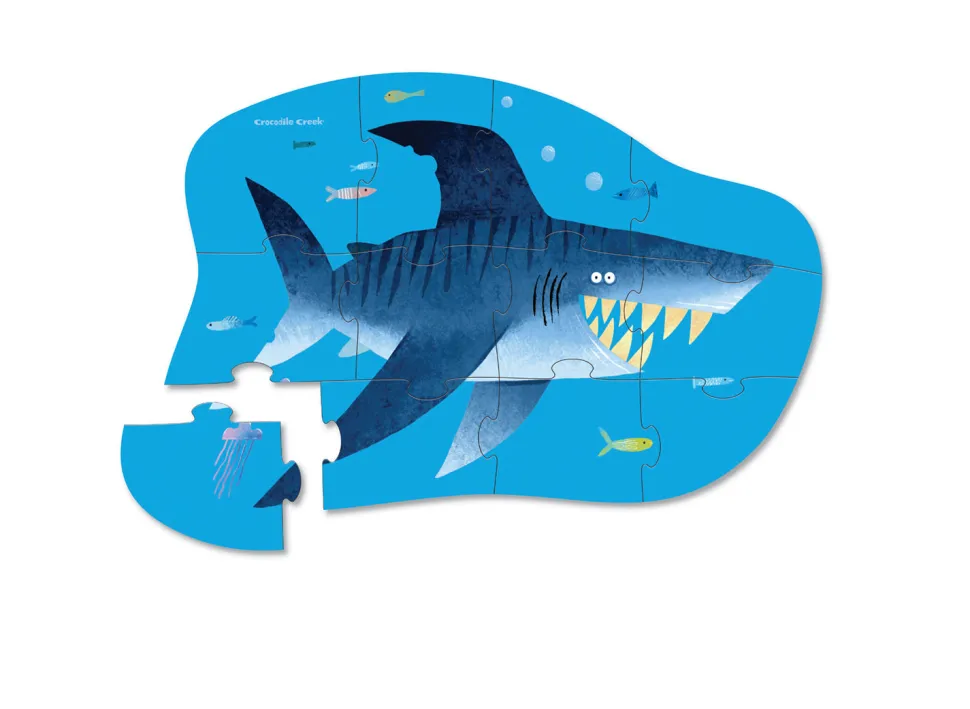 Crocodile Creek 12 Piece Mini Shaped Puzzle Shark City Discount
