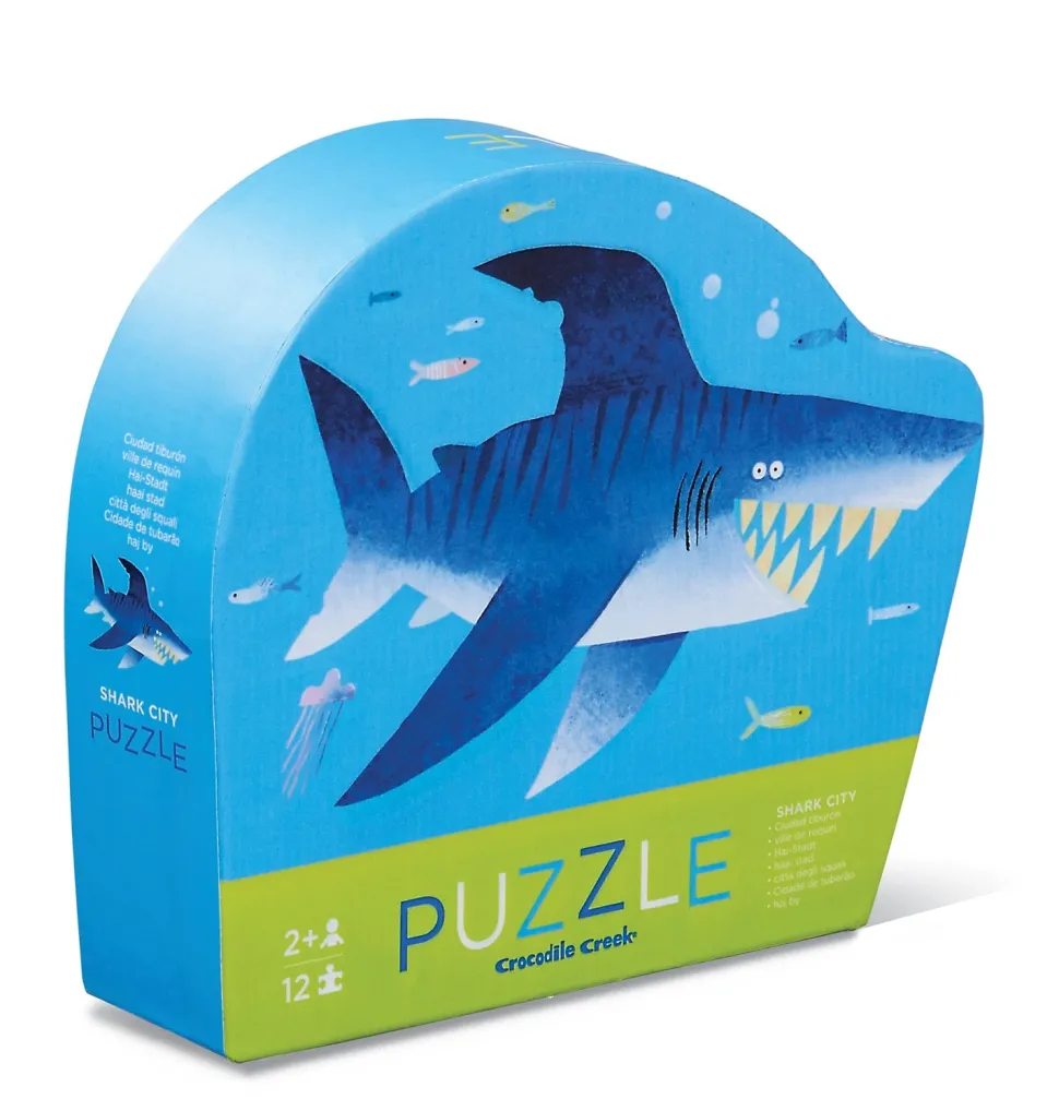 Crocodile Creek 12 Piece Mini Shaped Puzzle Shark City Discount