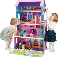 First Learning Wooden Doll House With Elevator & Furniture Sale