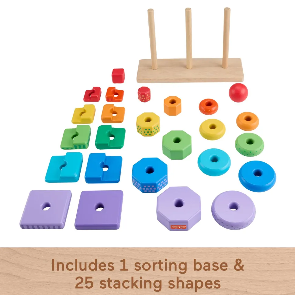 Fisher-Price Wood Stacking Shape Sorter Shop