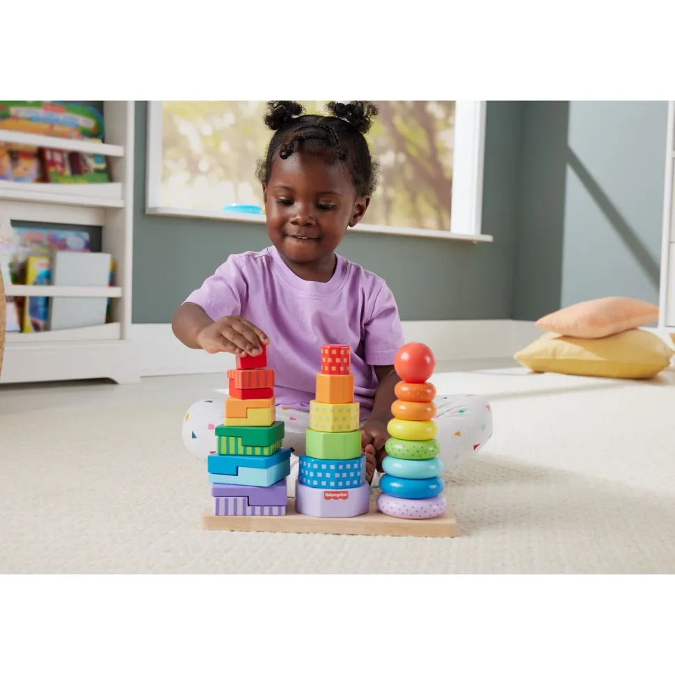 Fisher-Price Wood Stacking Shape Sorter Shop
