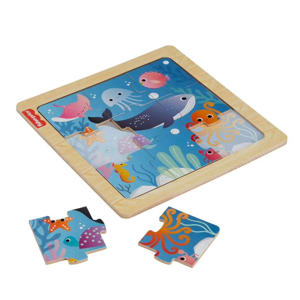 Fisher-Price Wooden Jigsaw Puzzle - Deep Sea Animals Flash Sale