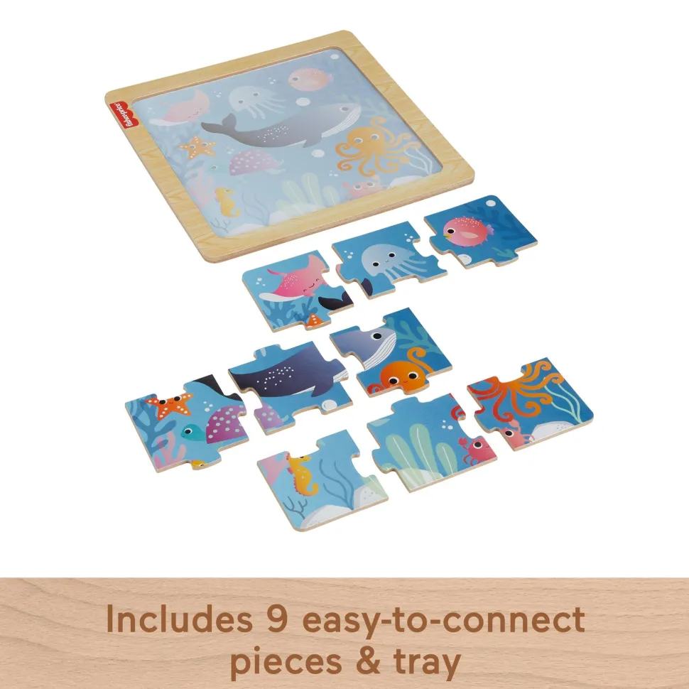 Fisher-Price Wooden Jigsaw Puzzle - Deep Sea Animals Flash Sale