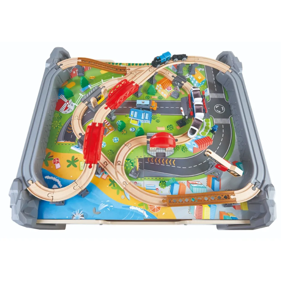 Hape 70 Piece Railway Train & Table Set Best Sale