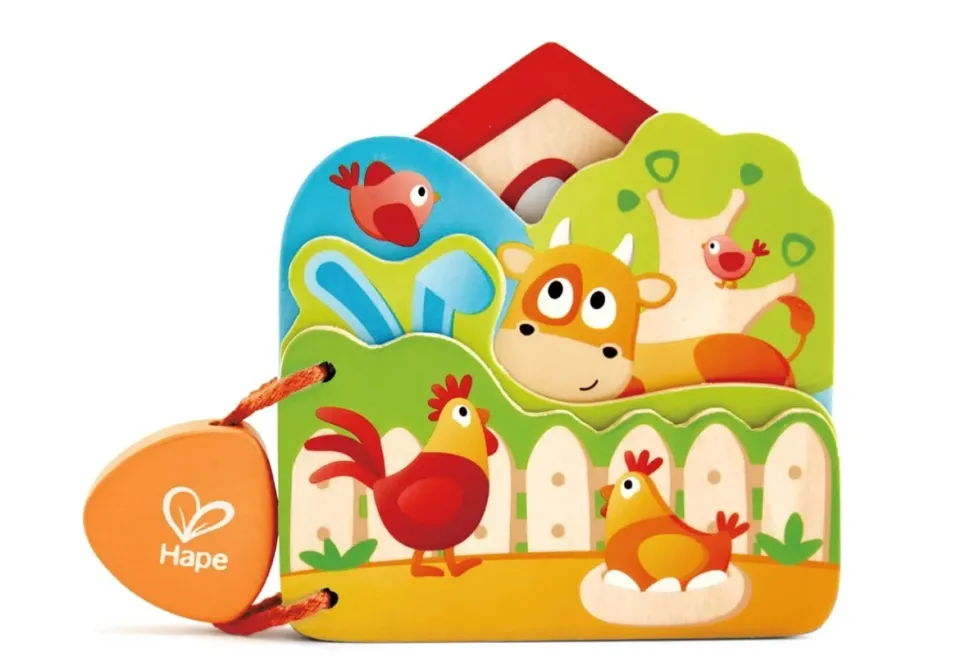 Hape Babys Farm Animal Book New