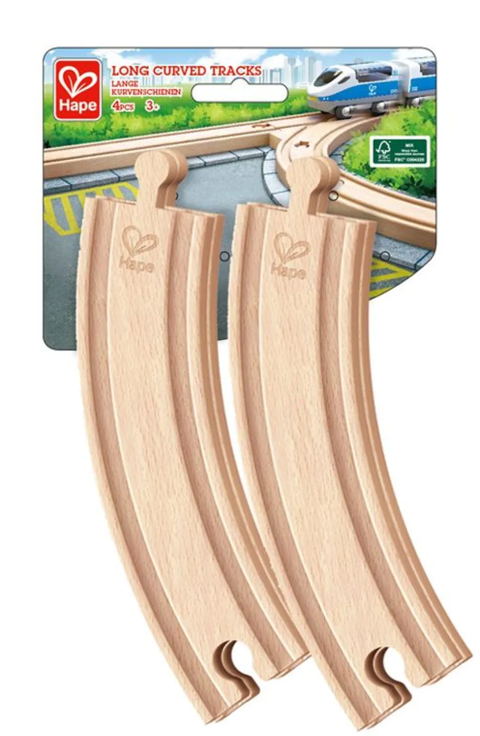 Hape Railway Long Curved Tracks 4 Packs Discount