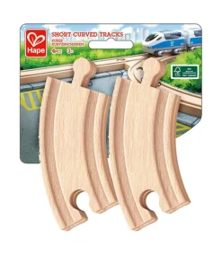 Hape Railway Short Curved Tracks 4 Pack Fashion
