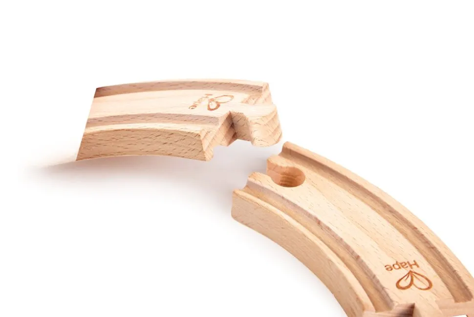 Hape Railway Short Curved Tracks 4 Pack Fashion