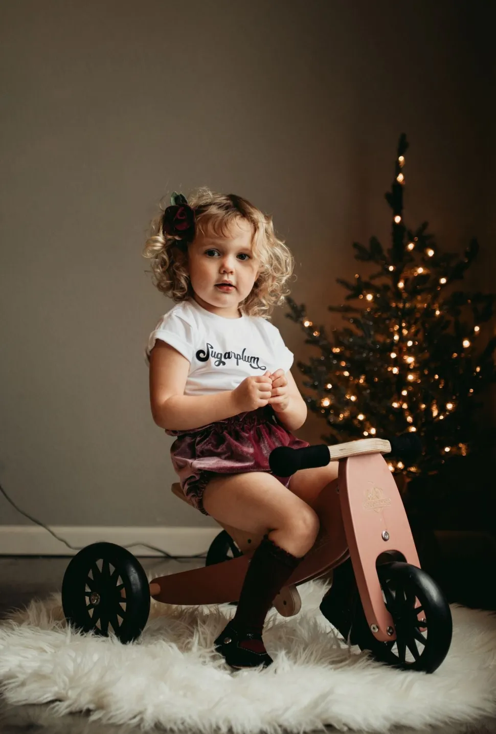 Kinderfeets Tiny Tot Wooden Trike Coral Discount