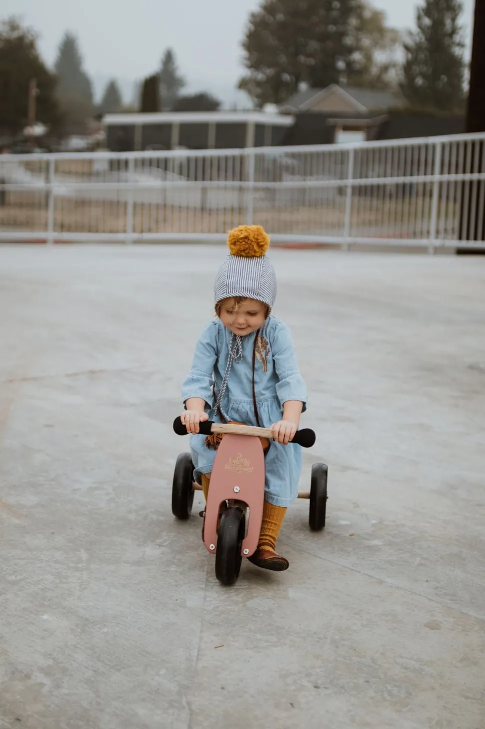 Kinderfeets Tiny Tot Wooden Trike Coral Discount