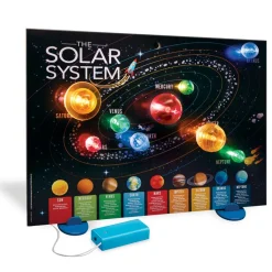 4M Kidz Labs 3D Solar System Light-Up Poster New
