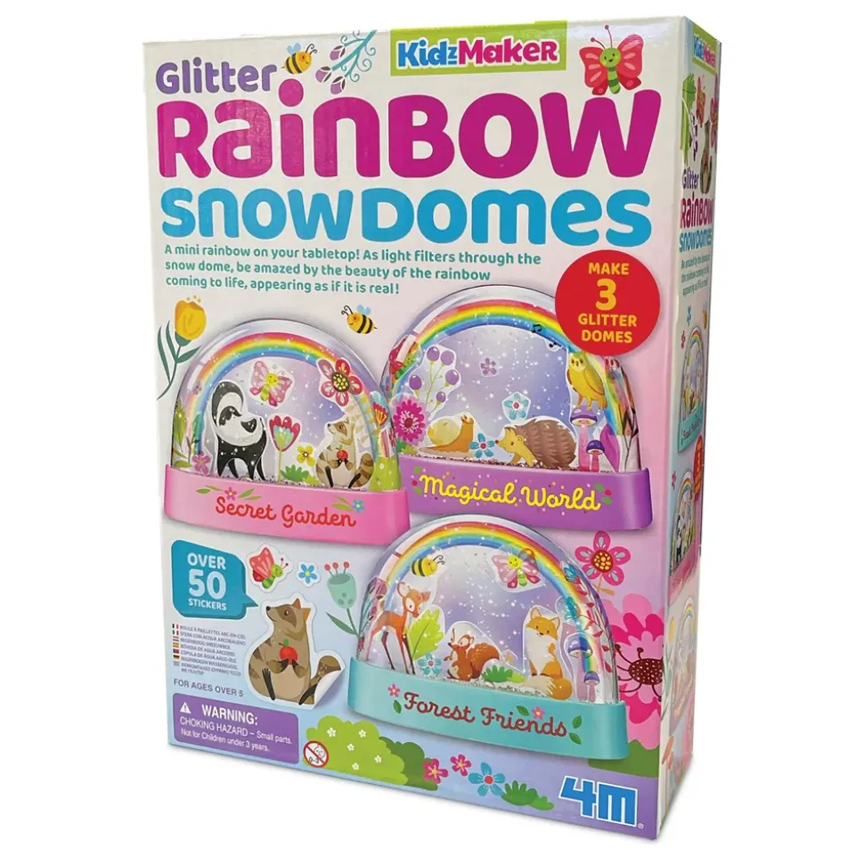 4M Kidzmaker Mini Glitter Rainbow Water Domes New