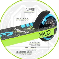 MADD Gear Kick Howler Stunt Scooter Green/Blue Online