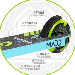 MADD Gear Kick Howler Stunt Scooter Blue/Green Outlet