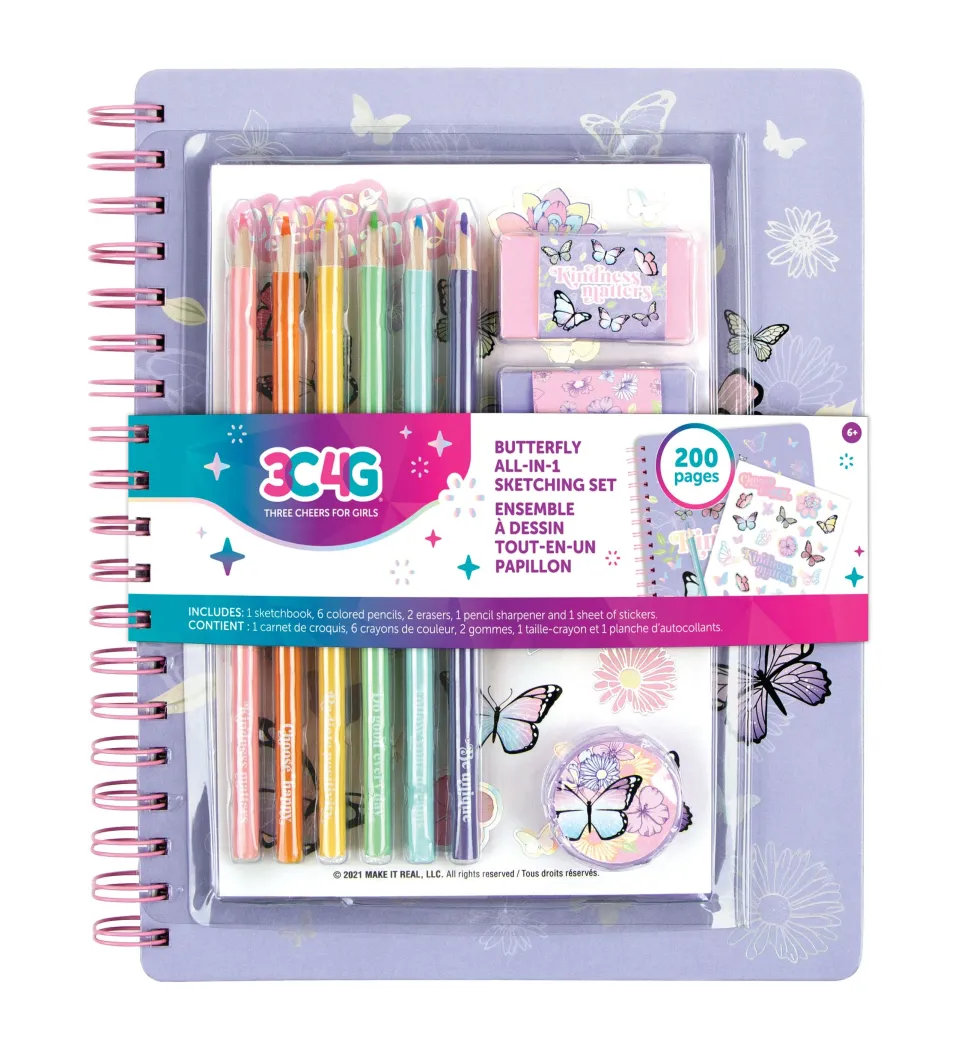 3C4G Make It Real Three Cheers For Girls Butterfly All-In-1 Sketching Set Fashion