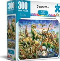 MJM Australia MJM Crown 300 Piece Puzzle Ruby Series Dinoscene Fashion