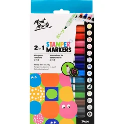 Toyworld NZ Mont Marte 2-In-1 Stamper Markers 14 Pack New