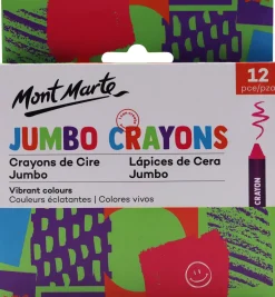 Toyworld NZ Mont Marte Jumbo Crayons 12 Pack Hot